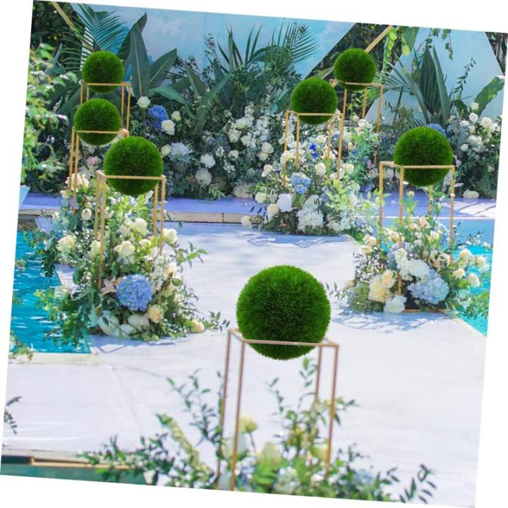 12 STK Blumenarrangement Pflanzenregal Künstliche Pflanze Topiary-Rahmen Fälschung Grünes Rahmengestell Topiary Kugelrahmen DIY-blumenball-zubehör Runden Kunstrasen Green Plast