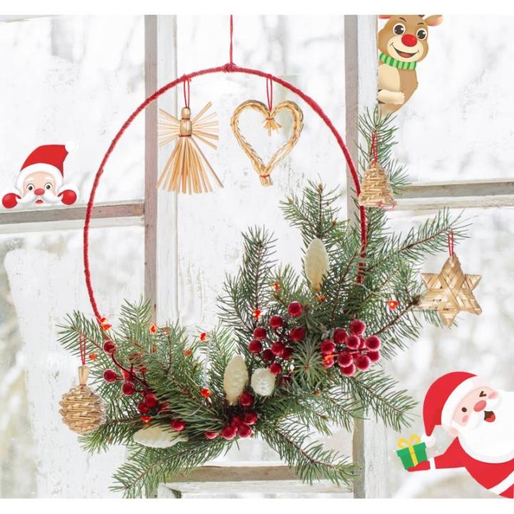 46 x natuurlijke strosterren kerstset, kerstboomversiering, stro met natuurlijke accenten, handgemaakte kerstboom van stro met mooie doos, natuurlijke kerststrohanger voor kerstboo