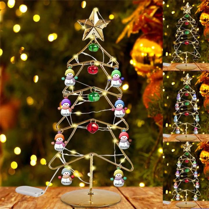 Gepersonaliseerde familienaam, kerstboom, kristal, boom met naam, metaal, Kerstmis, sneeuwpop, boom, familieboom, kerstdecoratie, cadeau voor familie, stijl 9-1