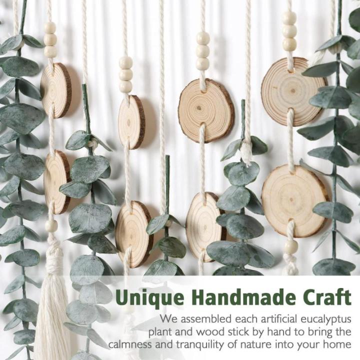 Kunstmatige hangplanten, eucalyptus, bladeren, kunstmatige planten, eucalyptus, takken, voor tuin, binnen, buiten, hangplant, kunstdecoratie, woonkamer, slaapkamer, groen en