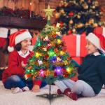 24 inch tafelblad kerstboom, miniatuur dennenkerstboom met hangende ornamenten, kerstdecoratie boomdecor