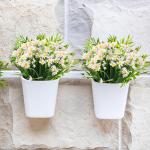 4 bundels kunstmatige madeliefjes, bloemen, vervaagt niet van kunststof, UV-bestendige nepbloemen, imitatiebloemen voor tuin, faux madeliefjes wilde bloemen voor plantenbak, verand