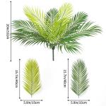 Kunstpalmbladeren, kunstpalmbladeren, , tropische struiken, groene kunstplant, areca palmplant, kunstplant voor feest, tuin, binnen en buiten, palmblad, decoratie