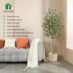 Künstliche Olivenbaum Pflanzen 180cm Fake Tropische Plastik Pflanze Perfekte Große Pflanzen im Topf für Indoor Outdoor Haus Büro Garten Moderne Dekoration Housewarming Geschenk