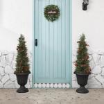 Kunstplant ceder 120 cm in pot, coniferen kunstmatig outdoor UV beschermd voor huis woonkamer tuin veranda decoratie (2 stuks)