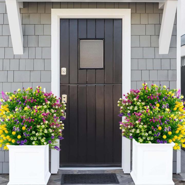 12 bundels voor buiten, uv-bestendige voor buiten, , balkonplanten, weerbestendig, duurzame plastic bloemen, net echt voor buiten, balkon, tuin