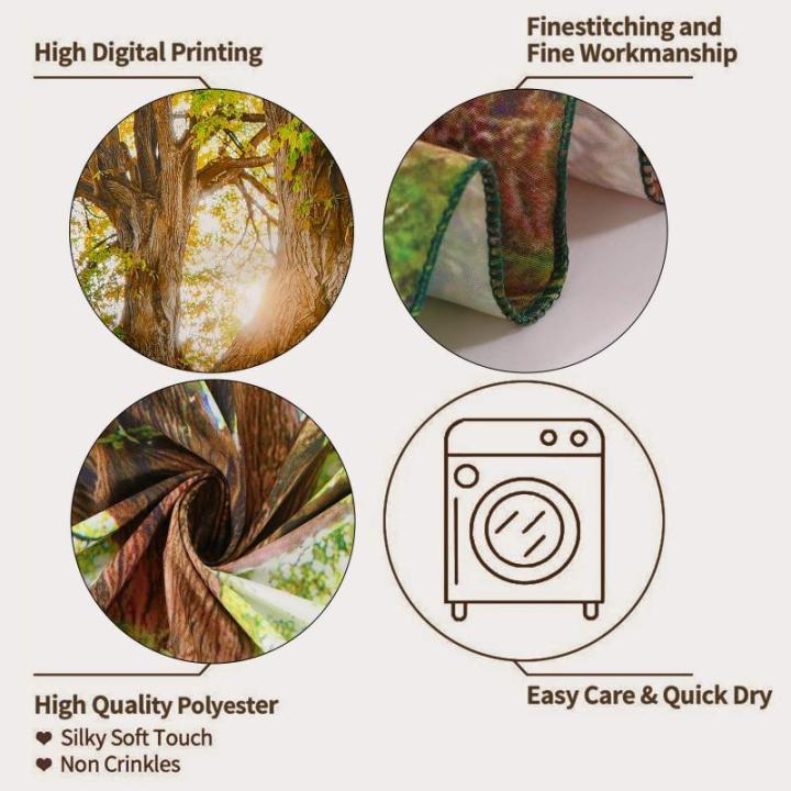 Natuur Bos Dikke Boom Wandtapijt 3D Groene Kofferbak Print Wall Art Opknoping voor Slaapkamer Woonkamer Dorm Decor, W59 x T51