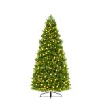 Kunstkerstboom met verlichting, kleurrijke led-premium dennenboom, magische kerstboom met PE- en pvc-takken en stevige metalen standaard, groen, 180 cm
