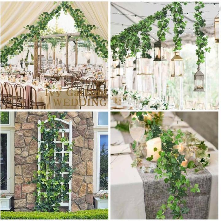3 STKS Nep Klimop Slinger Kunstmatige Gebladerte Planten 15 cm Geurloze Zijde Klimop Garland Wijnstokken Nep Hangende Planten Groen Decor voor Binnen Buiten Bruiloft Boog Muur Deco
