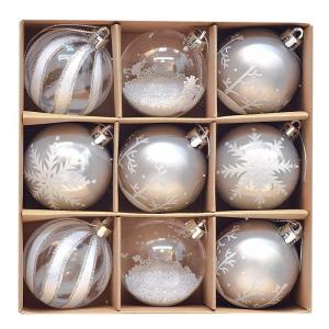Kerstversieringen 9 stuks 6cm , bevroren winter zilver en wit onbreekbare kerstbal ornamenten decoratie voor kerstboomversiering