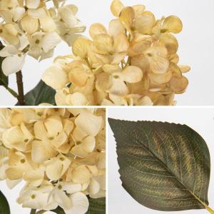 3 stuks voor de herfst nephortensia zijden bloemen 27,5 inch hoge kunstmatige hortensia, antieke witte kunstbloem zijden hortensia lange steel voor bloemschikking herfstdecoraties