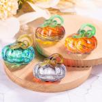 Herbstdeko Tischdeko Glas Kürbis,Herbst Dekoration Kürbisfigur für Herbsternte Dekor,8cm Glas Kürbis Sammelfiguren Tischakzent für Tischdeko,Erntedankfest Thanksgiving Hallowe