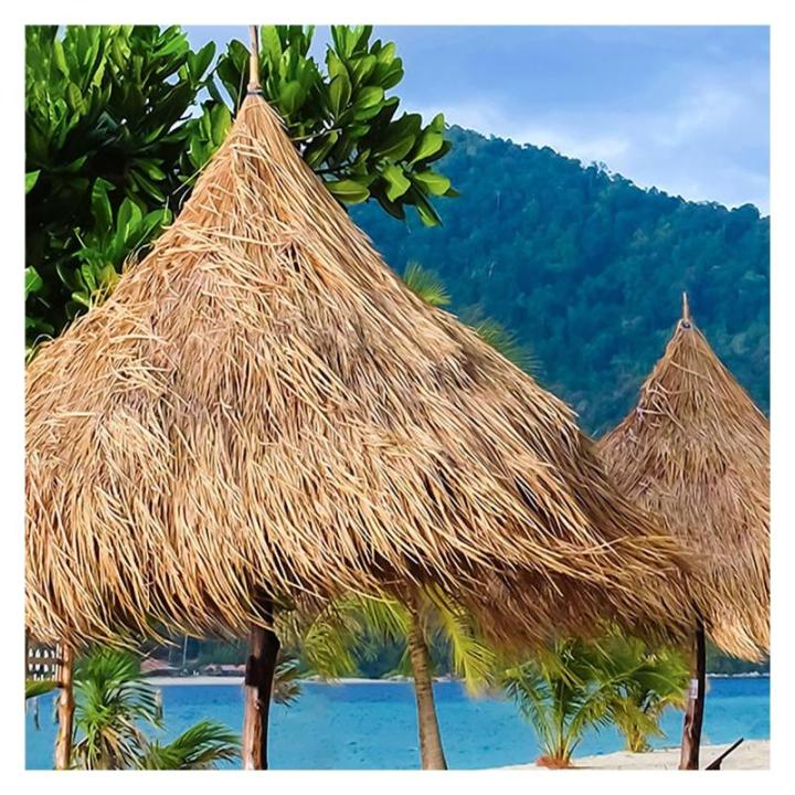 Künstliche Strohrolle, Künstliches Strohdach, Gefälschte Strohdach, Simulation Strohfliese, Künstliche Palmenstrohrollen, Synthetische Palmenstroh Paneele, Für Garten Terrasse