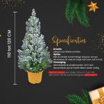 - Echte kerstboom - kerstboom - kerstboom in rode pot - mini-kerstboom - dennengeur - kleine kerstboom (met sneeuw, 110-120 cm)