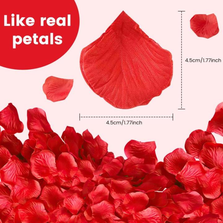 1200 stück Künstliche Rosenblätter, Romantische Rosenblätter Deko, Künstliche Rosenblüten Getrocknet für Hochzeit, Valentinstag, Jahrestag, Tischdekoration, Geburtstag, roma