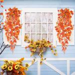 2 stuks kunstmatige hangplanten, 100 cm, herfst, kunstplant, hangende klimop, , plastic planten, kunststof, herfstdecoratie, herfst, bladeren, hangende planten voor buiten en