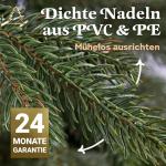 Kunstkerstboom, 210 cm, inclusief metalen standaard, natuurgetrouw met dichte takken, kunstkerstboom voor binnen en buiten, kunstkerstboom
