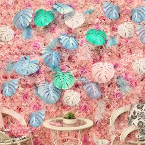 2m*2m/6,5*6,5FT 3D Simulierte Blumenwand Hintergrundwand Hochzeitsblume Simulierte Pflanzenwand Rose Seidenblume Internet Promi Schaufenster Dekoration Wand Für Fotohintergrund Ho