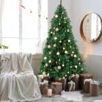 6 Fuß hoher künstlicher Weihnachtsbaum, unbeleuchtet, künstlicher Weihnachtsbaum mit Scharnier, 550 Zweigspitzen und faltbarem Metallständer, Weihnachtsweihnachtsbaum für Zuha