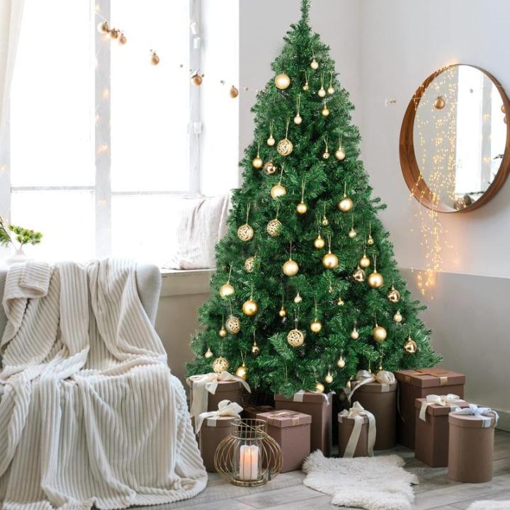 6 Fuß hoher künstlicher Weihnachtsbaum, unbeleuchtet, künstlicher Weihnachtsbaum mit Scharnier, 550 Zweigspitzen und faltbarem Metallständer, Weihnachtsweihnachtsbaum für Zuha