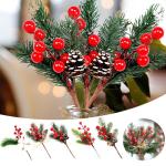 Künstliche Balkonpflanzen Blumenkasten Dekoration, 8 Stück, künstlicher Zweig, Bastelkranz, Pick Künstliches Obst (C, One Size)