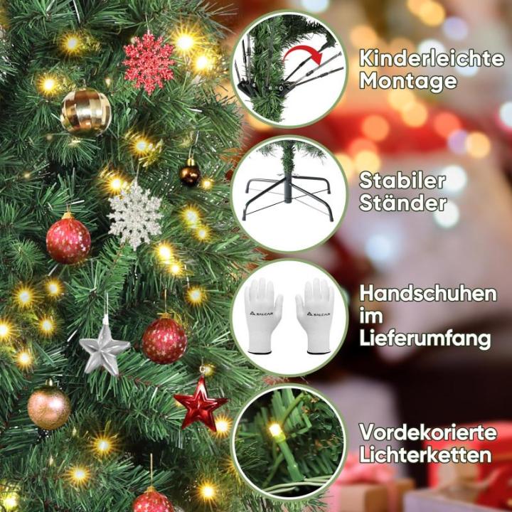 Nordmann Kunstkerstboom 2,1 m met verlichting, met warmwitte en RGB-ledlichtjes, 9 modi en afstandsbediening, pvc-kerstboom