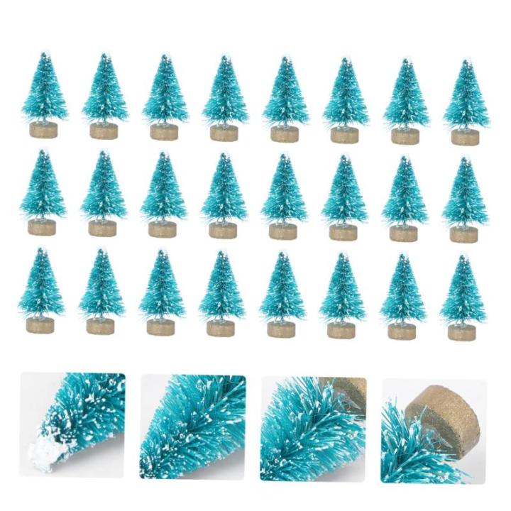 5 Sätze Mini-Weihnachtsbaum Mini-weihnachtskiefer Mini-weihnachtsbäume Weihnachtsbaumdeko Weihnachtsbäume Geschmückt Künstlicher Christbaumschmuck Sisal-Seide Blue 24 Stück *