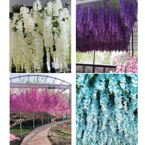 Künstliche Glyzinien Hängeblumen 12 Stück Simulation Seidenblume Hortensie für DIY Girlande Ranke Blumen Schnur nach Hause