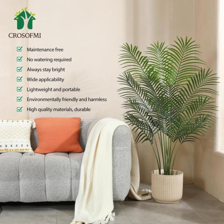 Kunstpalm, 130 cm, grote kunstplant in pot, kunststof palm, ziet eruit als een echte plant, decoratie voor woonkamer, balkon, slaapkamer, kantoor, cadeau voor een housewarming (2 s