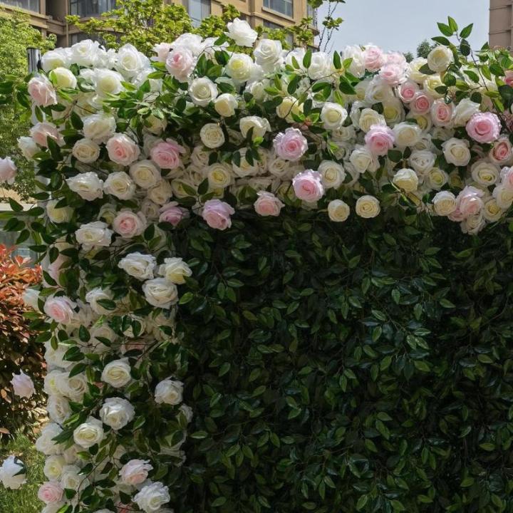 Simulation Rosa Stoff Hintergrund Blumenwand, Stoff Hintergrund Blumenwand Simulation Blumenwand Grüne Pflanzwand Innen- Und Außendekoration Simulation Pflanzenrasen(2x2m/6.5x6.5