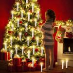20/30/40/50/60 stuks LED-kaarsen, LED-kerstverlichting, draadloze dimbare kerstverlichting, vlamloze kerstkaarsen voor de kerstboom, kerstdecoratie, bruiloften, verjaardagen, feest