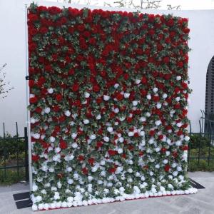 Roter Und Weißer Farbverlauf Stoffhintergrund 5D Hochzeitsblumenwand, Künstliche Rosenwand Hintergrundwand Für Fotohintergrund Home Party Hochzeitskulisse(1.2 * 2.4m/3.9 * 7.8ft