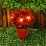 Künstlicher Weihnachtsstern Im Topf mit Licht, Künstliche Bonsai-Blume, Topfpflanze mit Topf für Weihnachtsfeier, Weihnachten, Urlaub, Zuhause, Esstisch, Büro, (A)