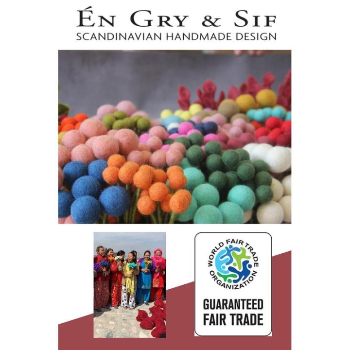 9 vilten bloemen, kleine bloemengroet, boeket, Fair Trade, handgemaakt (XXL-rood)