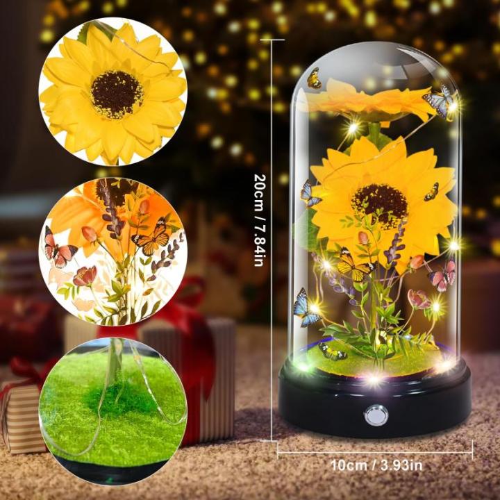 Zonnebloemcadeau voor vrouwen, eeuwige bloemen, moederdagcadeau, verjaardagscadeau, verjaardagscadeau voor vrouwen, moeder, vrouw, zus