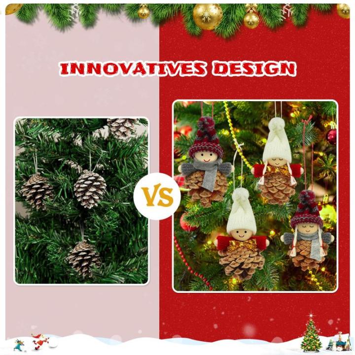 Kleine kerstversiering, 8 stuks dennenappels, kerstboom, kerstkabouter, kleine dennenappels, decoratie, mini-kabouter, boomversiering, Kerstmis, decoratieve kabouter, kersthanger