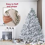 Kerstboom met sneeuw gevlokte kunstsneeuw-kerstfeestdagen, potloodboom, winterfeestdecoratie, 800 realistische takken, versterkt, 210 cm