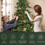 Kunstkerstboom 2,1 m, dennenboom met 760 takpunten en klapscherm, groene dennenboom met houten standaard, diameter 132 cm, extra grote boomdiameter