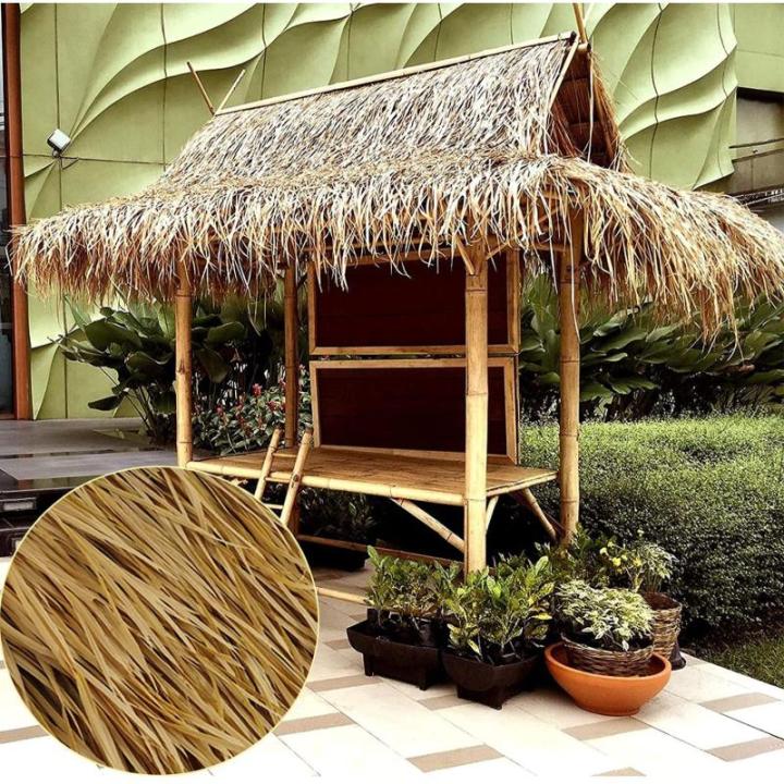 Künstliche Palmen-Strohdachrollen, Entenblindheit, Palmenstroh, Strohdachfliesen für Garten, Terrasse, Schirmabdeckungen, Zaun, Party-Dekoration (15 Stück)