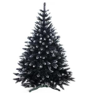 Kunstkerstboom met sneeuw, 180 cm, zwart, kerstdecoratie, sparrenhout, Cristal Dark