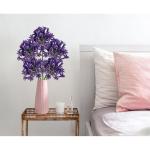 5 stuks kunstbloemen, sierlelie als echte kunstmatige agapanthus, bloemen, 75 cm lengte, lentebloemen, paars, decoratieve bloemen voor bloemstuk, thuis, resto, kantoor, decoratie