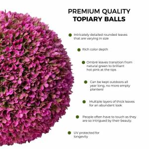 XL Formschnitt-Kugeln, 58,4 cm, Hot Pink, 2 Formschnittkugeln (4 Hälften))
