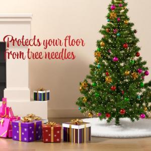 Kerstboomdeken, wit, 90 cm, kerstboomrok, wit, pluche, ronde kerstboomdeken, kerstboomstandaard, rokken, ornamenten voor kerstdecoratie, decoraties