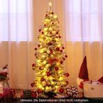 Kunstkerstboom met sneeuw, 120/140 warmwitte leds, 8 transformatiemodi, 249/334 takpunten, van PE en pvc, 150 cm/180 cm, met cementbasis (150 cm)