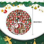 Kerstboomrok, 120 cm, groen-rode kerstboomdeken, grote kerstboomdeken met kerstman, polyester dennenboomdeken, retro kerstboomdeken voor winter, Kerstmis, feestdecoratie, binnen en