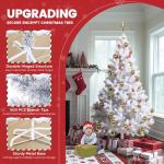 Weihnachtsbaum Künstlich，Tannenbaum Künstlich PVC mit Metallständer，Premium Nordmanntanne,Schwer Entflammbarer Christbaum für Weihnachten-Dekoration,Mehrweg,Weiß Tannenbau