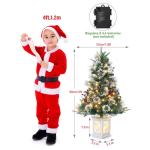 Kunstkerstboom, 90 cm, met 78 verlichting, sneeuwvlokken, op batterijen, pre-lit premium met rode bessen, kerstdecoratie voor thuis, kantoor, witte basis