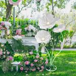 Riesenblumen 5,58 Fuß komplizierte robuste dekorative Riesenblumen mit flexiblen Stielen und breite Basis -Riesenblumen für Hochzeit, Geburtstag, Wohnkultur (weiß) Riesenblumen 