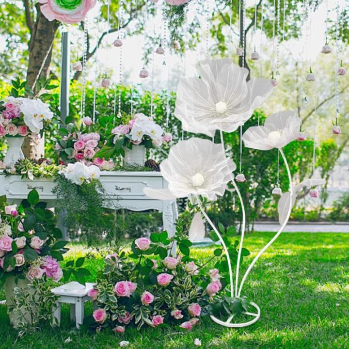 Riesenblumen 5,58 Fuß komplizierte robuste dekorative Riesenblumen mit flexiblen Stielen und breite Basis -Riesenblumen für Hochzeit, Geburtstag, Wohnkultur (weiß) Riesenblumen 