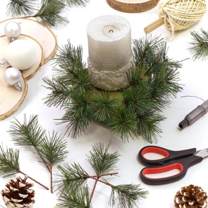 50 x strooidecoratie, decoratieve dennentakken om te strooien, decoratieve takken als knutselbenodigdheden, verfraait geschenken en potpourris (50 stuks, dennentakken)